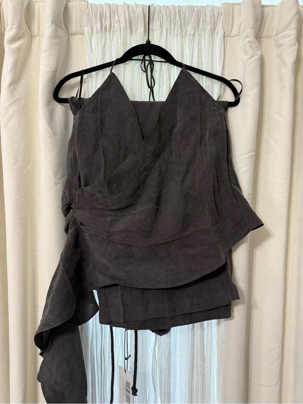 Women’s Asymmetric Charcoal Gray Sleeveless Dress